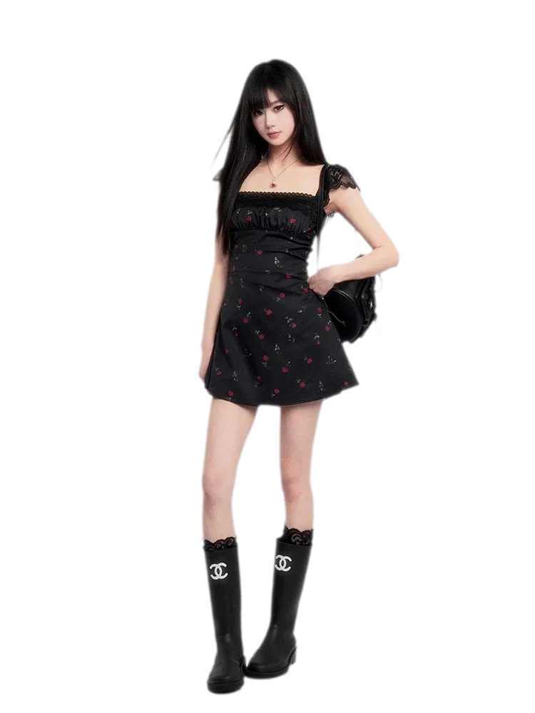 Lace Waisted Floral Dress