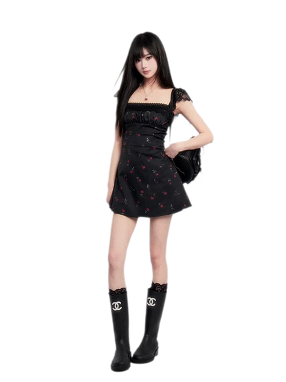Lace Waisted Floral Dress