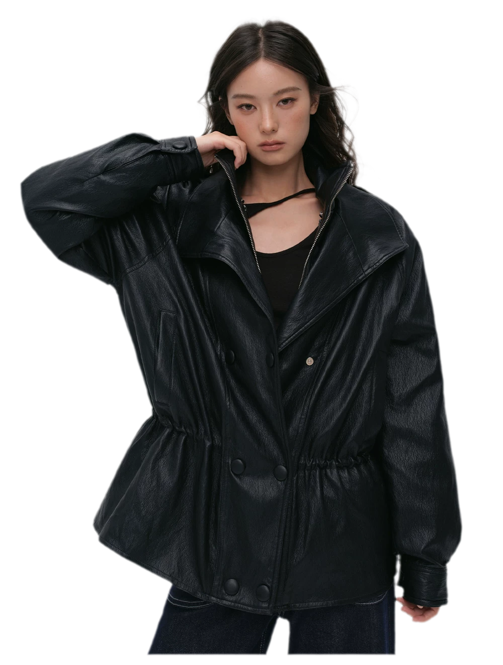 Detachable PU Down Puffer Jacket