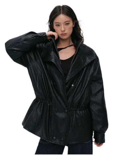 Detachable PU Down Puffer Jacket