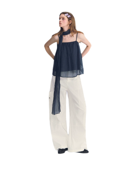 Deconstructed Curved Cargo Pants
