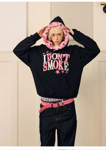 Fleece Faux-Fur Appliqué Hoodie