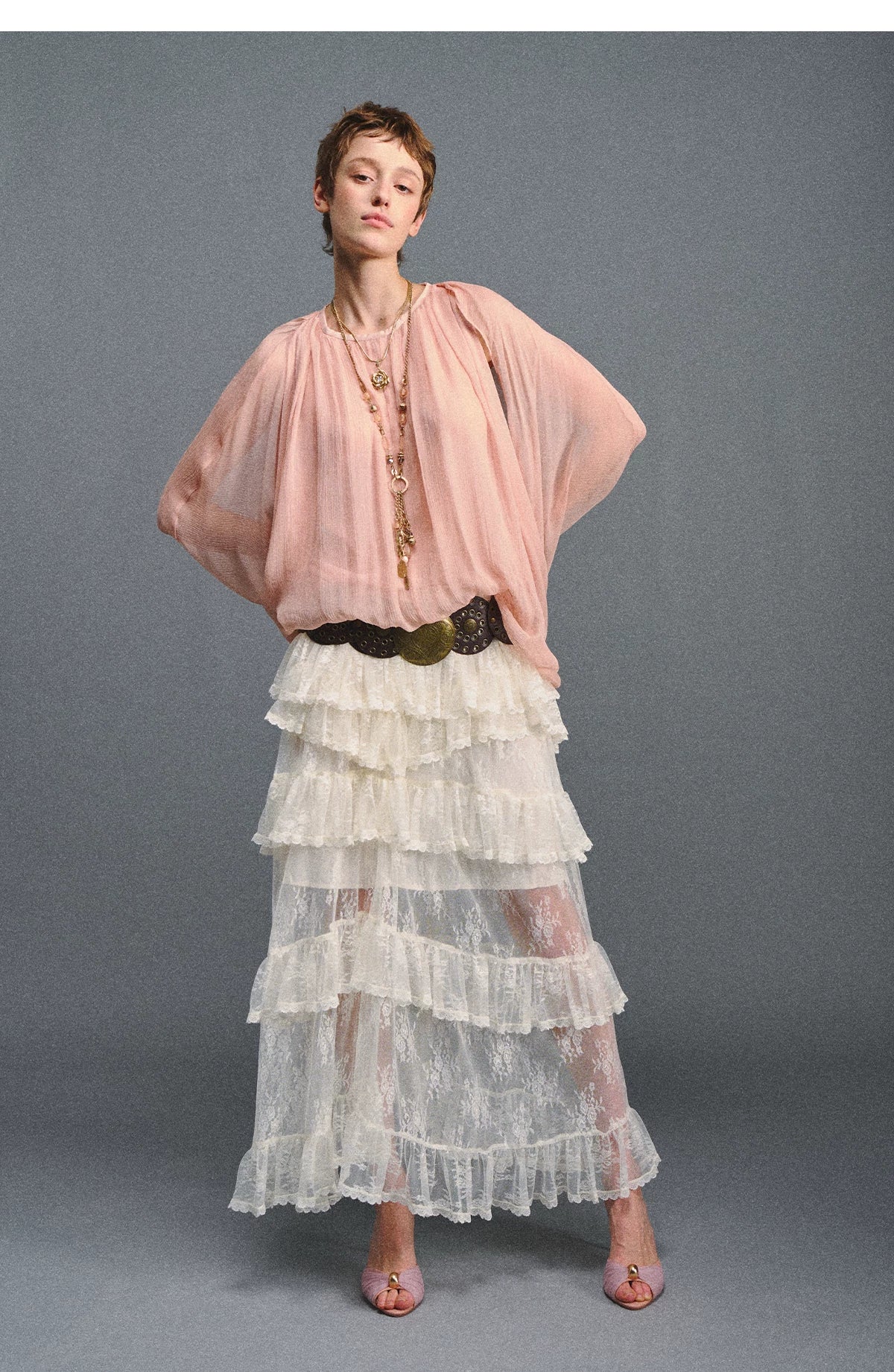 Cape Chiffon Blouse