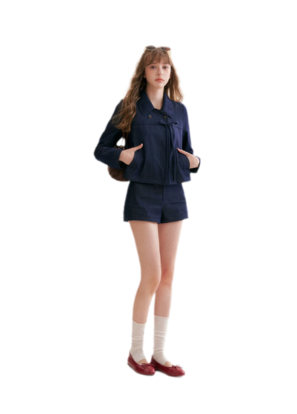 Lyocell Cotton Bow Denim Set