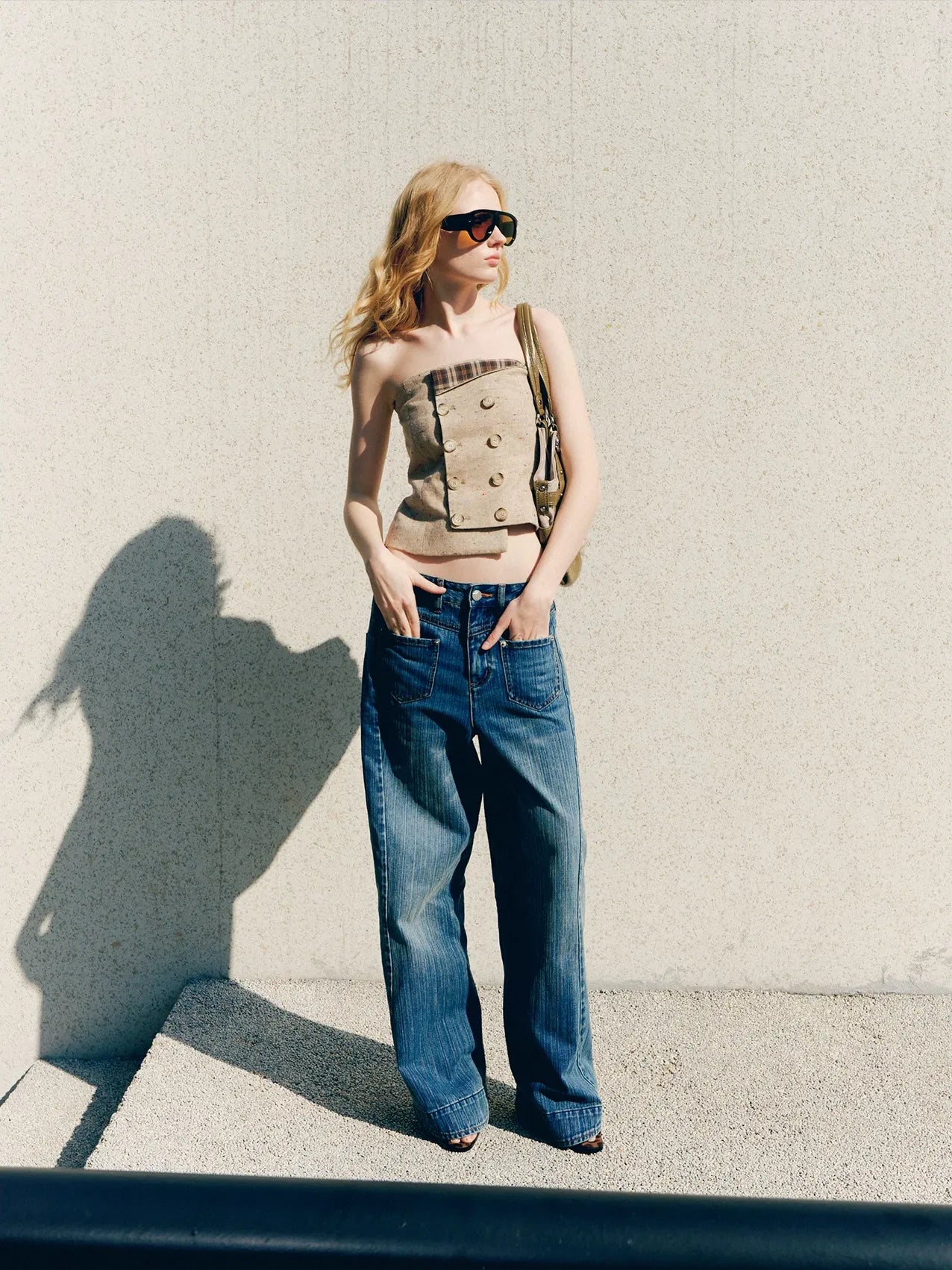 Deconstructive Wide-Leg Jeans