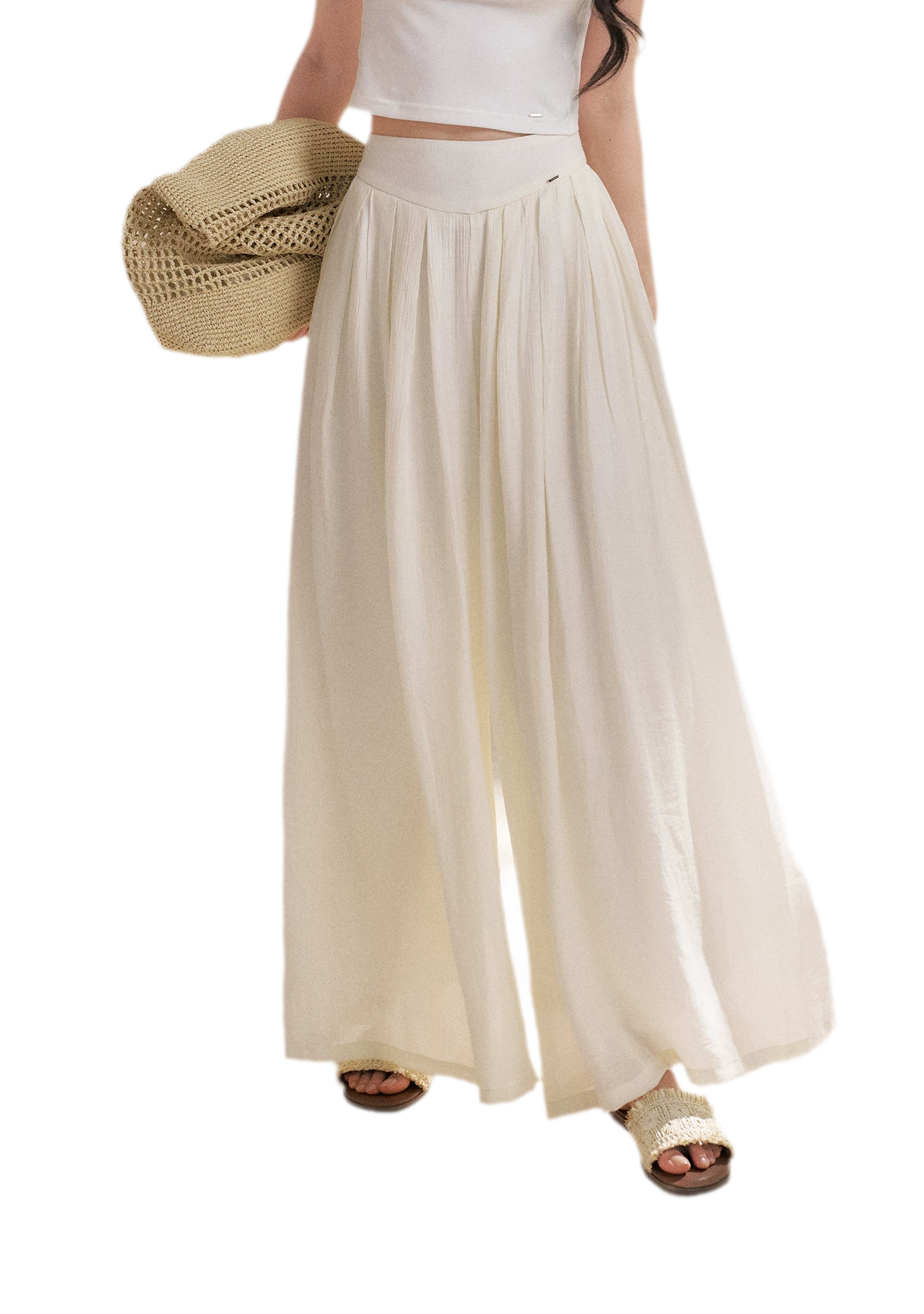 Pleated Wide-Leg Pants