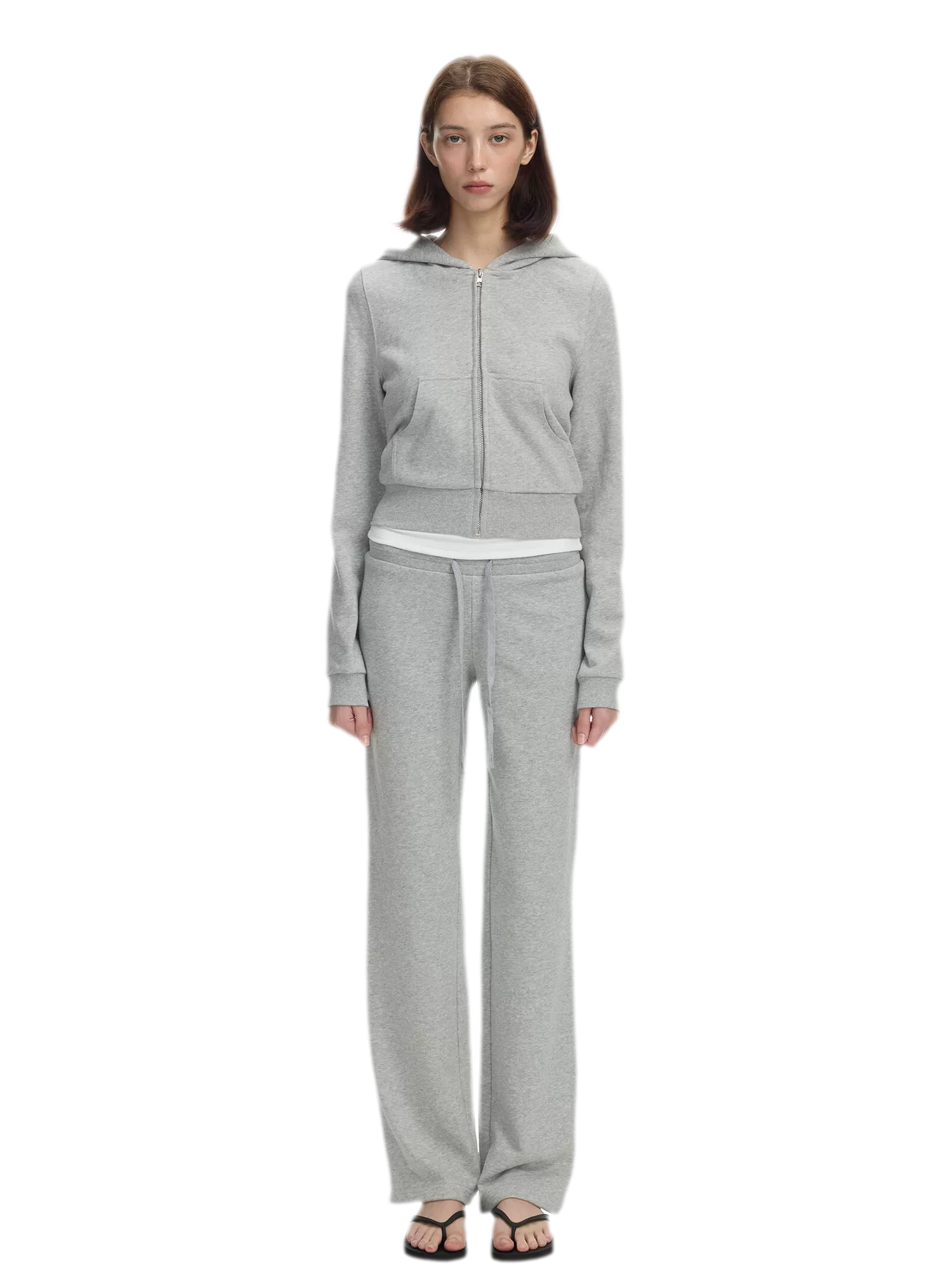 Washed Ribbed Low-Rise Sweatpants