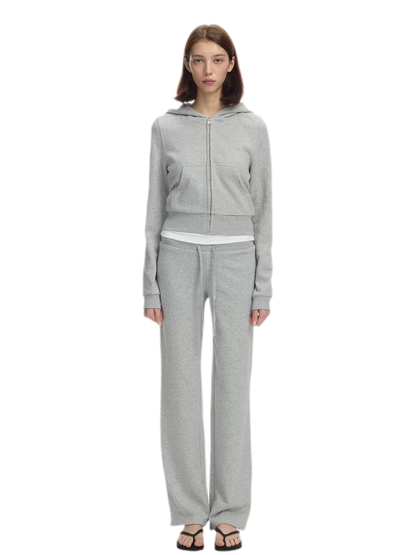 Washed Ribbed Low-Rise Sweatpants