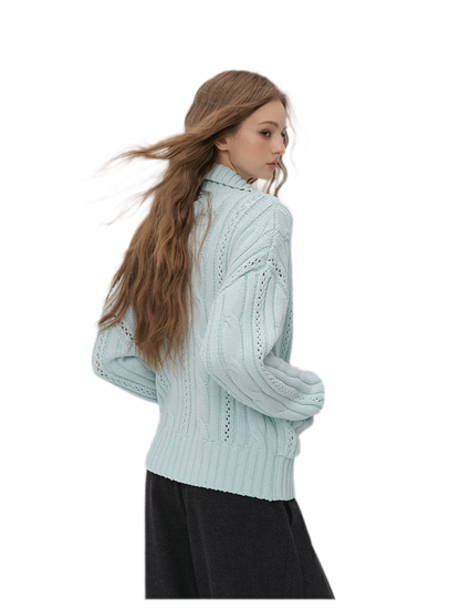 Cable Knit Cropped Cardigan
