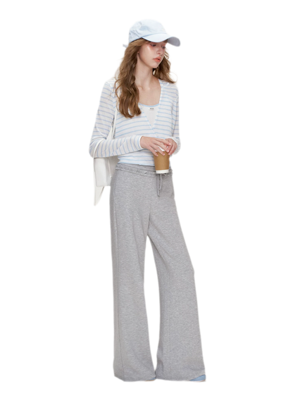 Soft Cotton Wide-Leg Trousers