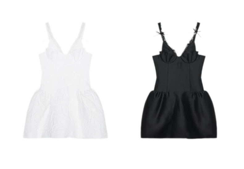 Elegant Lace Trim Corset Dress