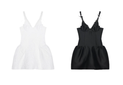 Elegant Lace Trim Corset Dress