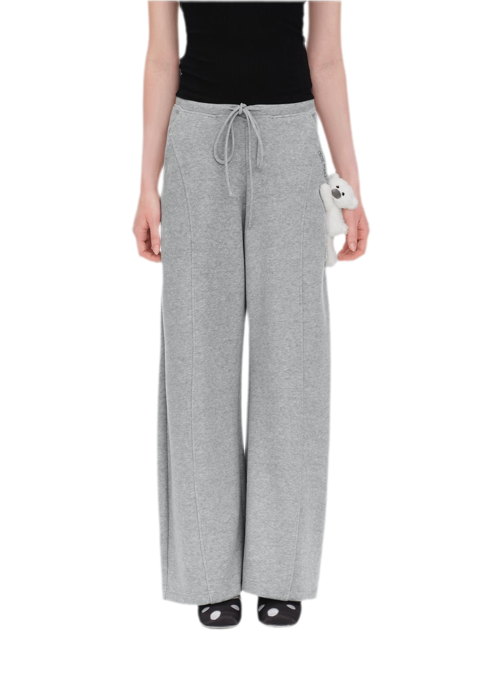 Fleece V-Waist Wide-Leg Pants