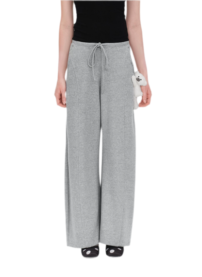 Fleece V-Waist Wide-Leg Pants