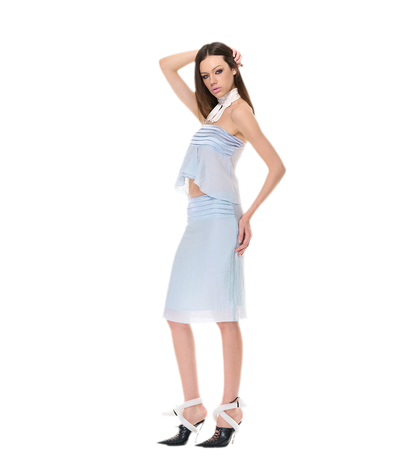 Textured Peplum Skirt Set