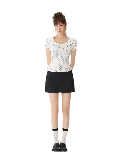Polka Dot Tie Back T-Shirt