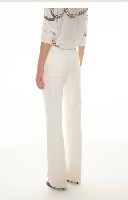 Classic Off-White Slim Straight Trousers