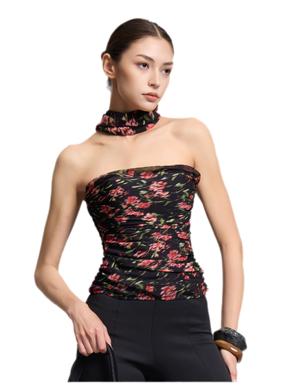 Ruched Strapless Bustier Top