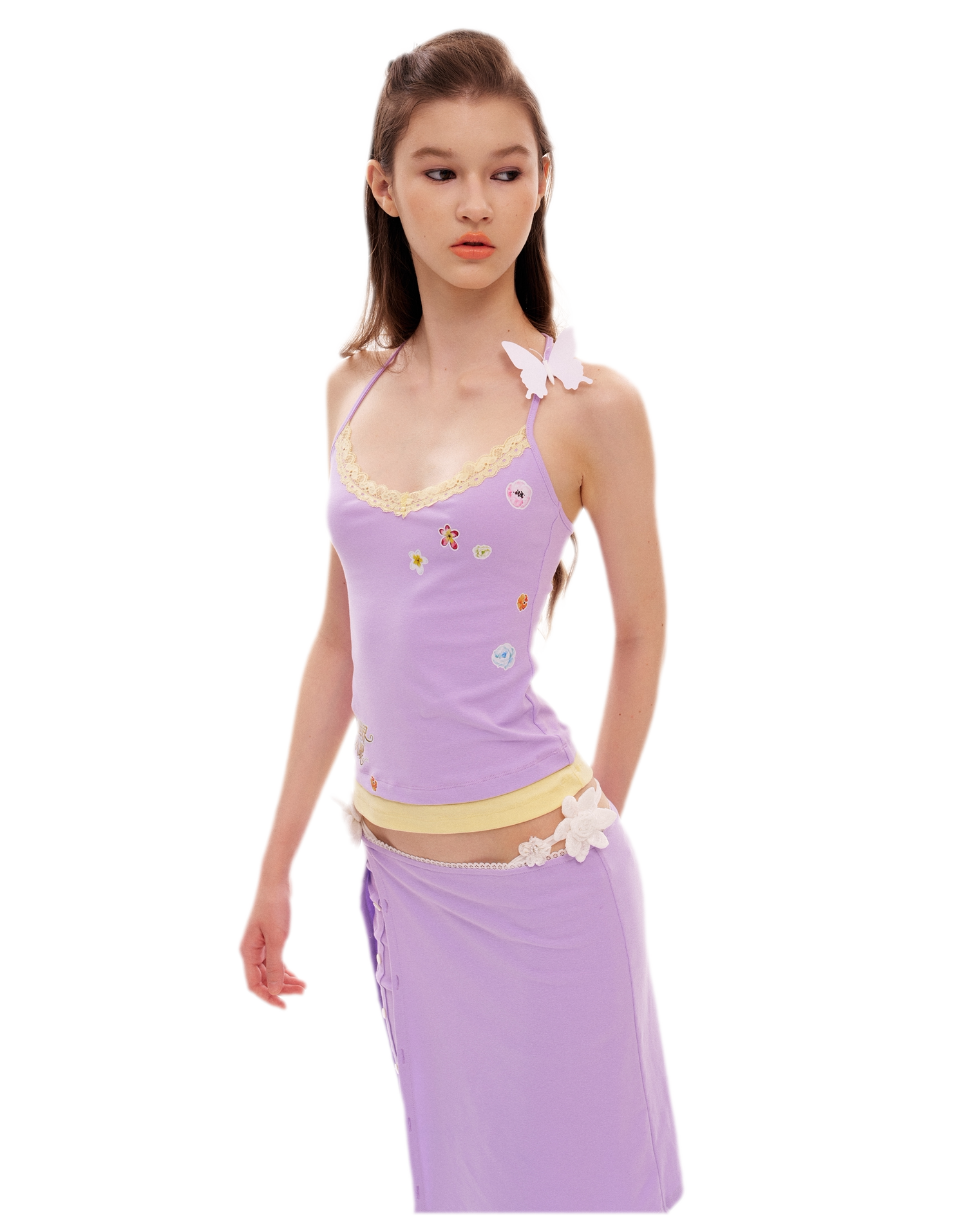 Floral Print Camisole Skirt-Shorts Set