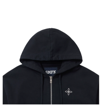 Cross Statue Oversized Zip-Up Hoodie