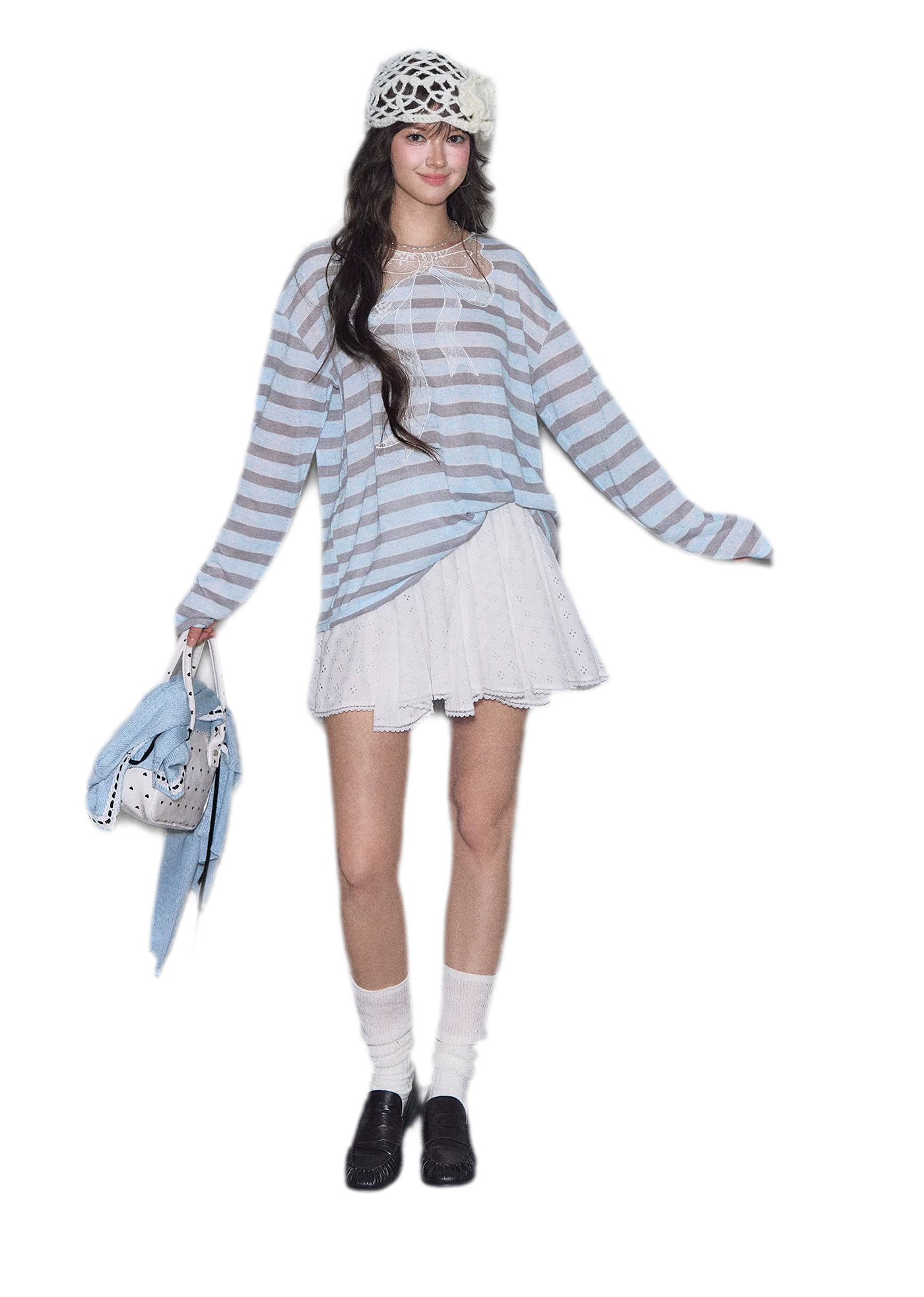 Eyelet Embroidered Lace Mini Skirt