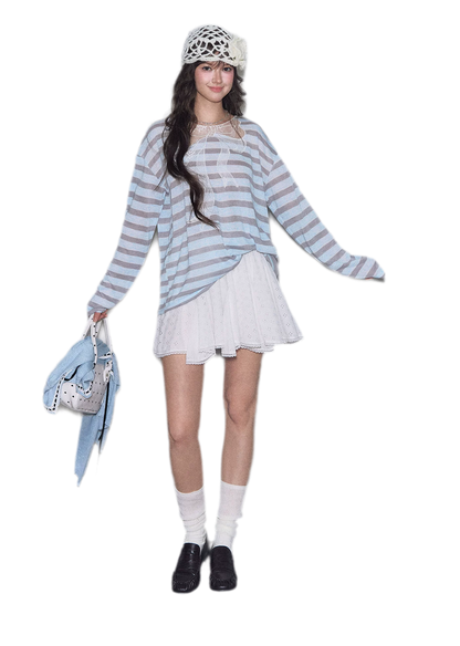 Eyelet Embroidered Lace Mini Skirt