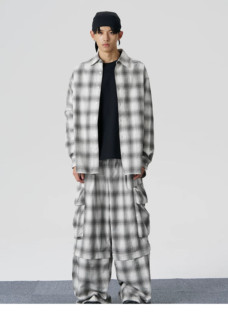 Yarn-Dyed Plaid Convertible Pants