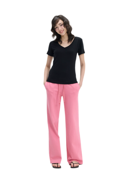 Low-Rise Wide-Leg Loose Sweatpants