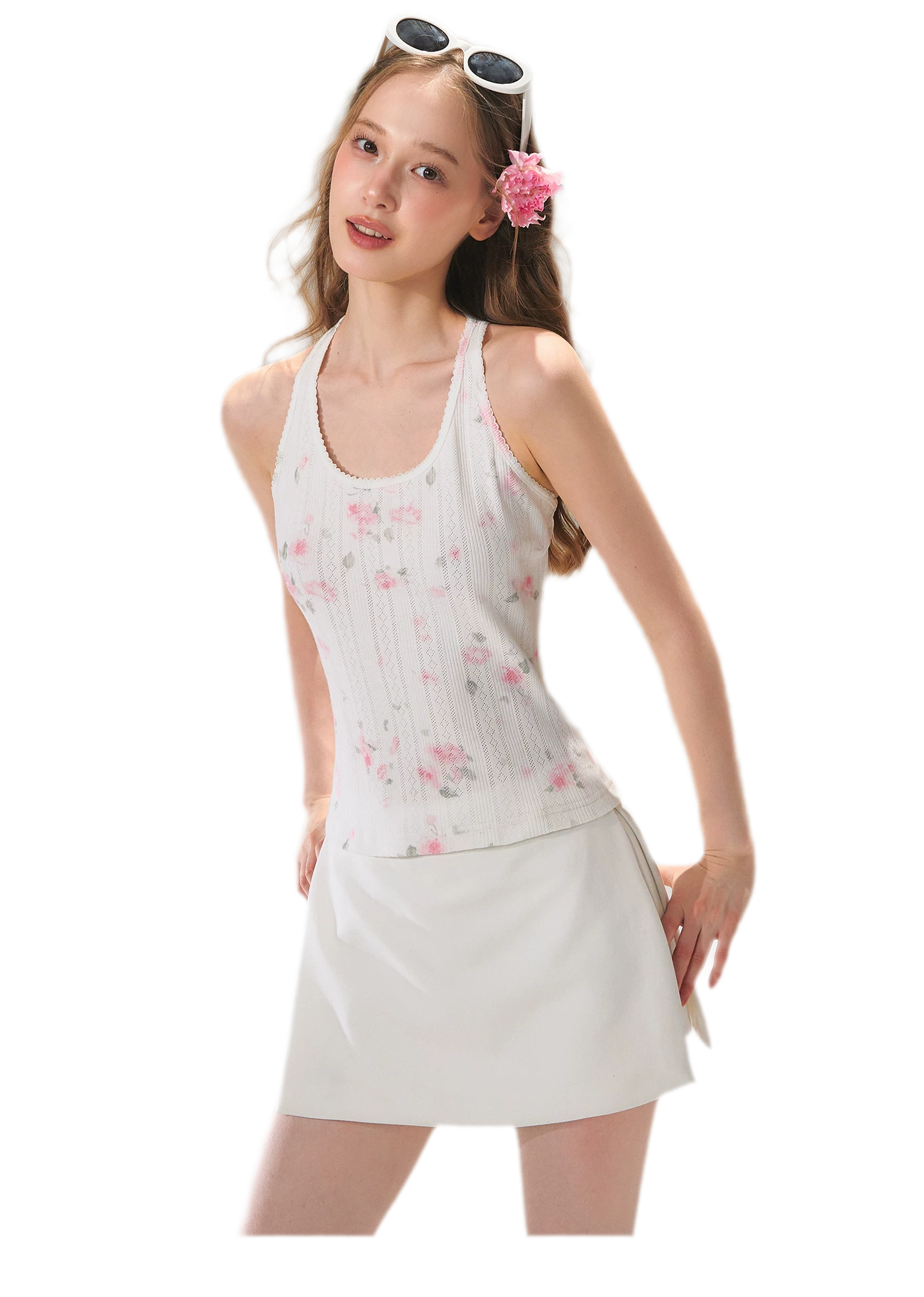 Floral Textured Knit Tank