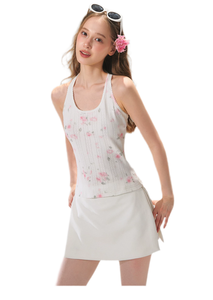 Floral Textured Knit Tank