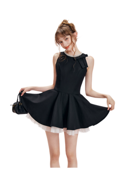 Beaded Bow A-Line Dress