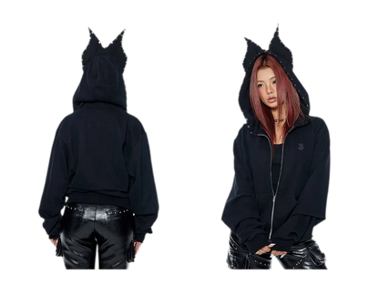 Devil Ear Zip Hoodie