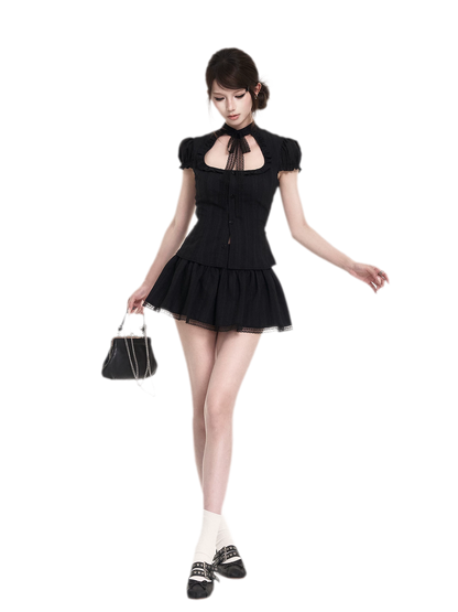 Lace Puff Sleeve Set