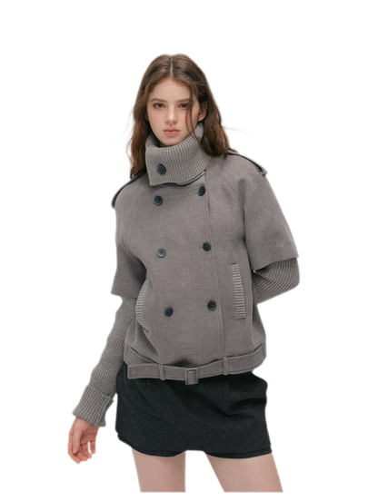 Cape Collar Cropped Jacket