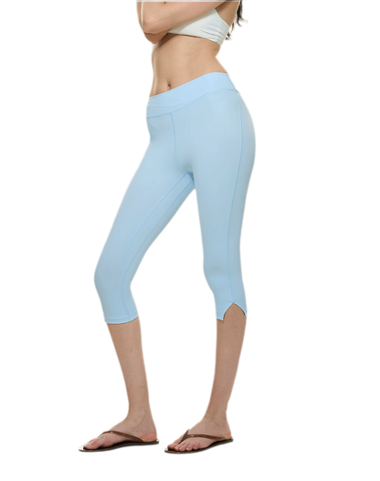 Bare-Feel Slit Capri Pants