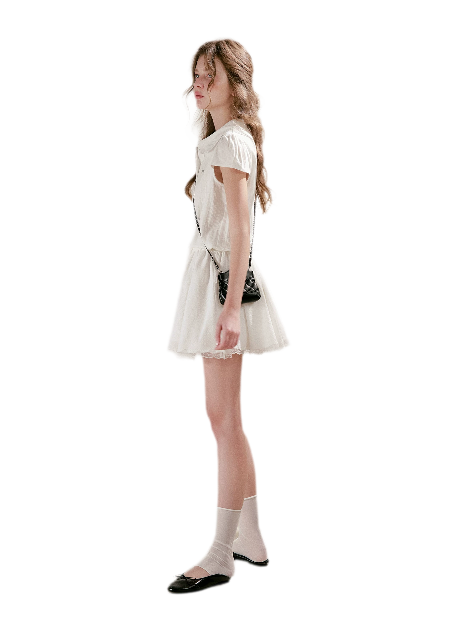 Lace Trim Shirt Dress