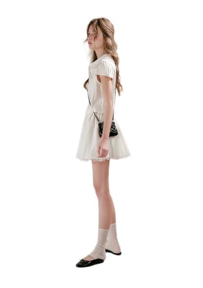 Lace Trim Shirt Dress