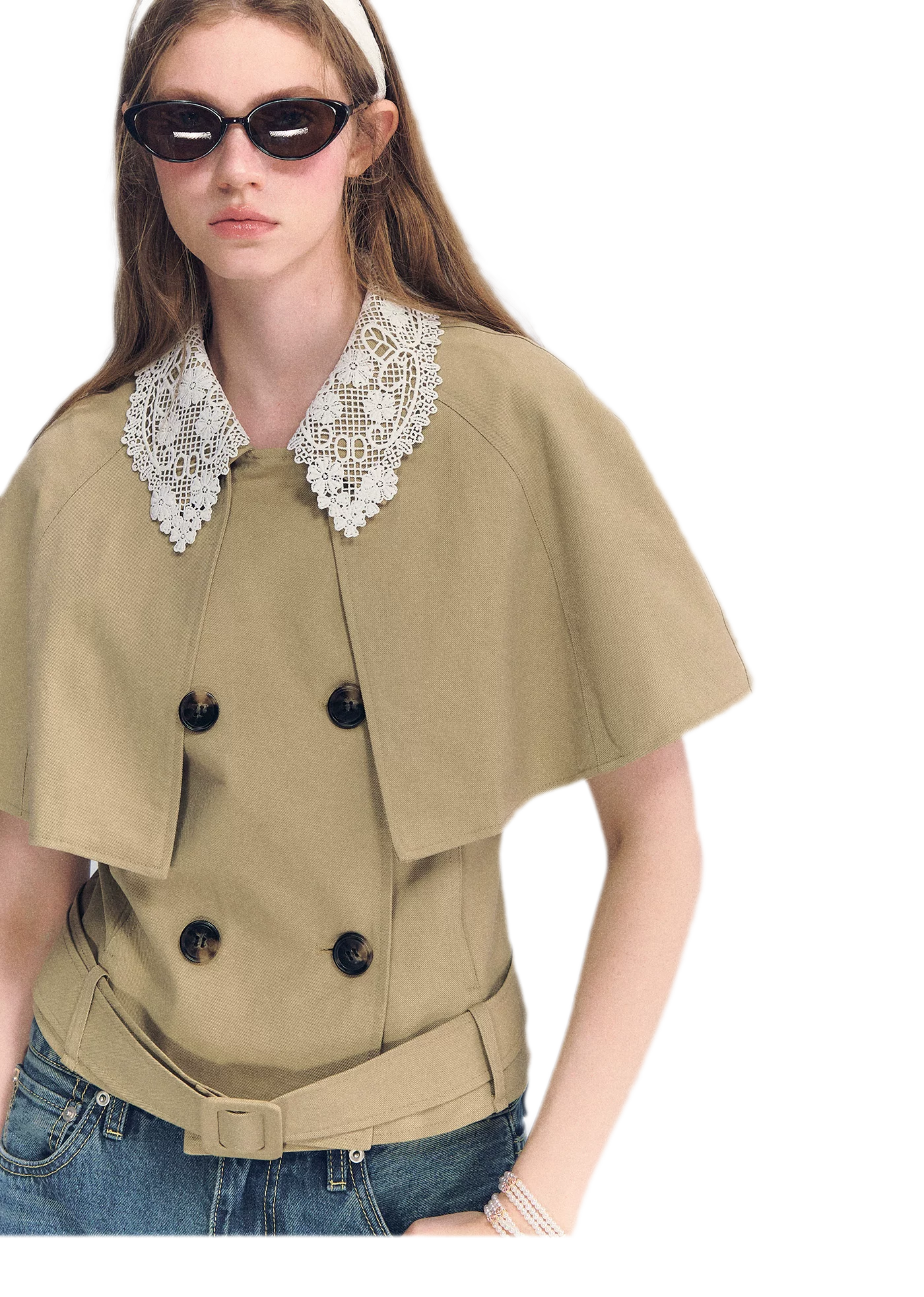 Detachable Lace Collar Cape