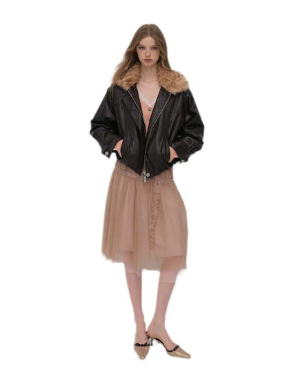 Metallic Leopard Collar Jacket