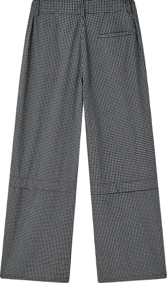 Detachable Check Straight-Leg Trousers