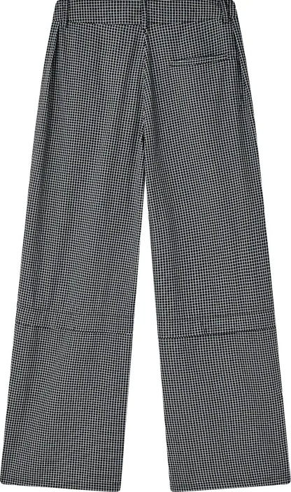 Detachable Check Straight-Leg Trousers