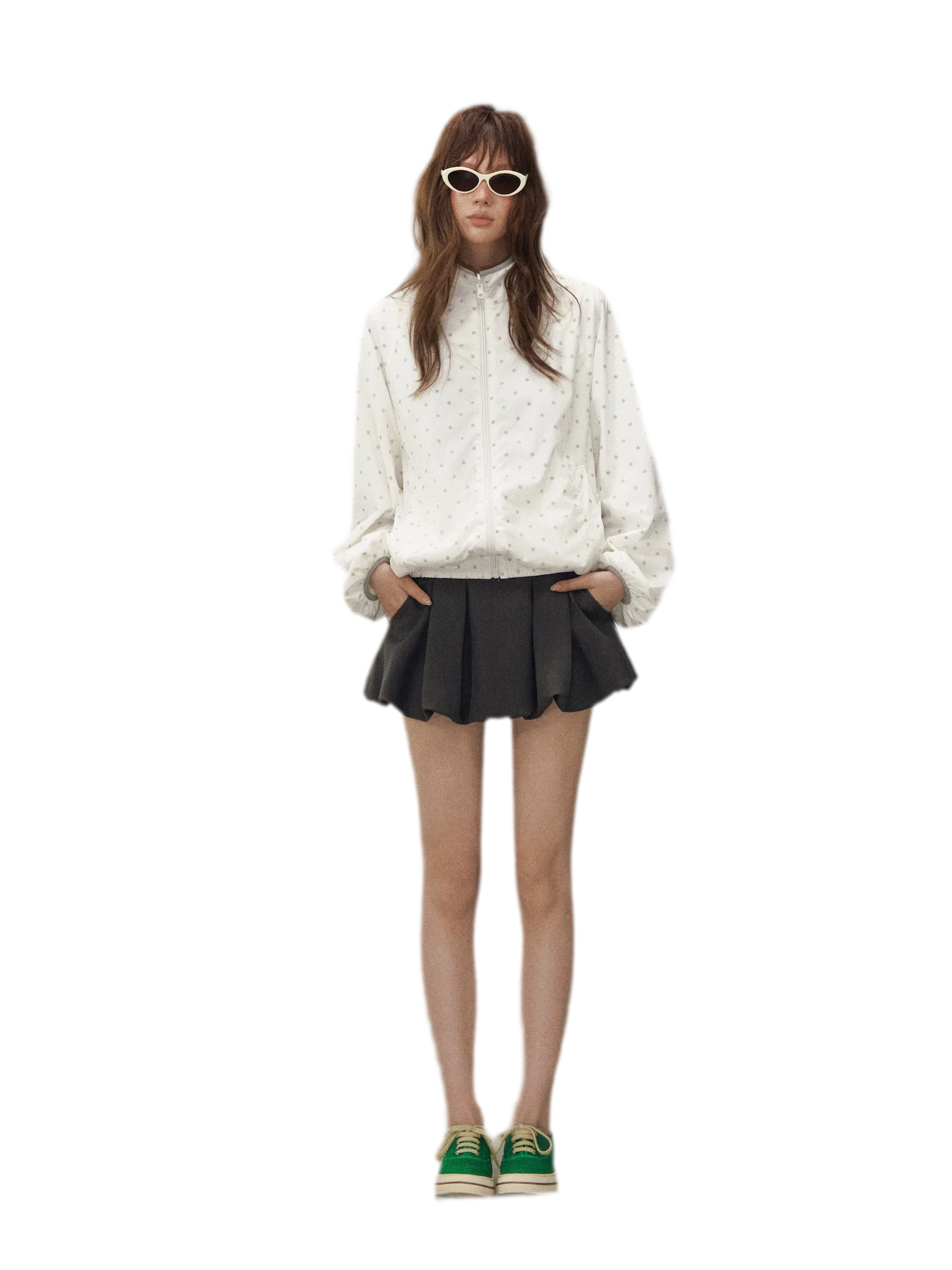 Polka Dot Collar Jacket