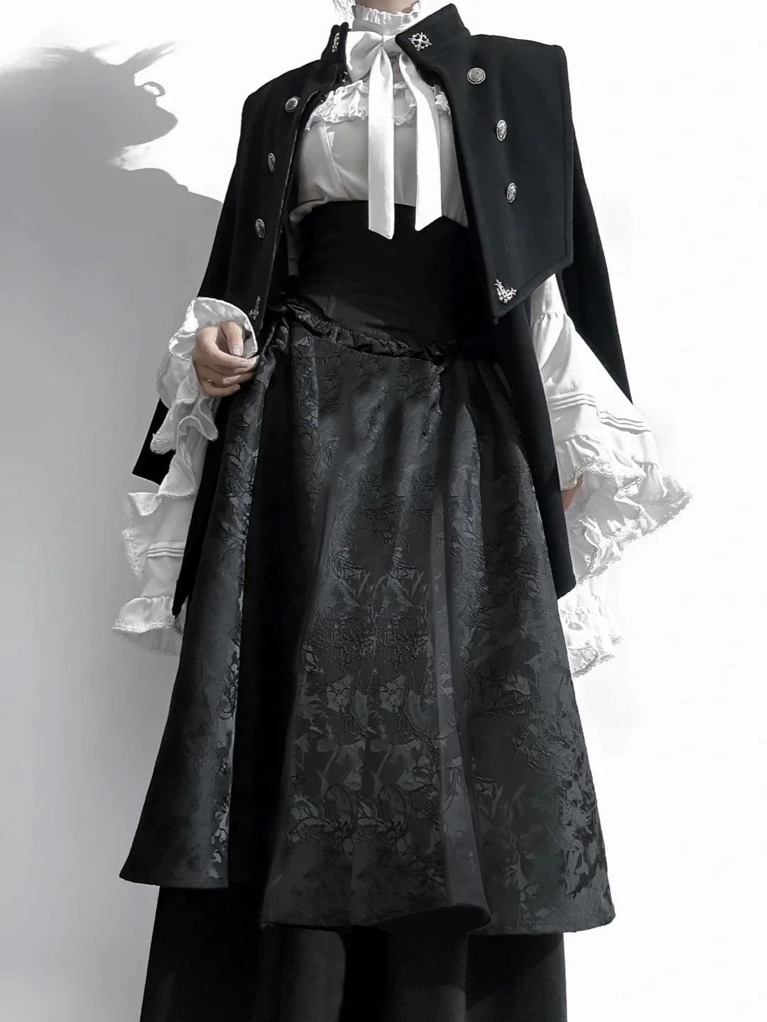 Victorian Ruffle Blouse Skirt Set