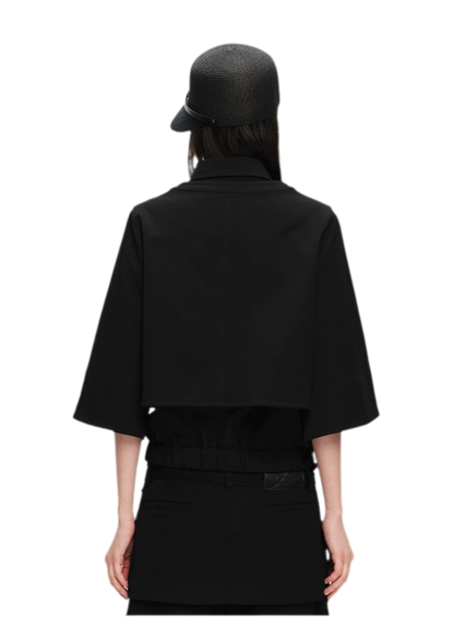 Double-Breasted Cape Vest Coat