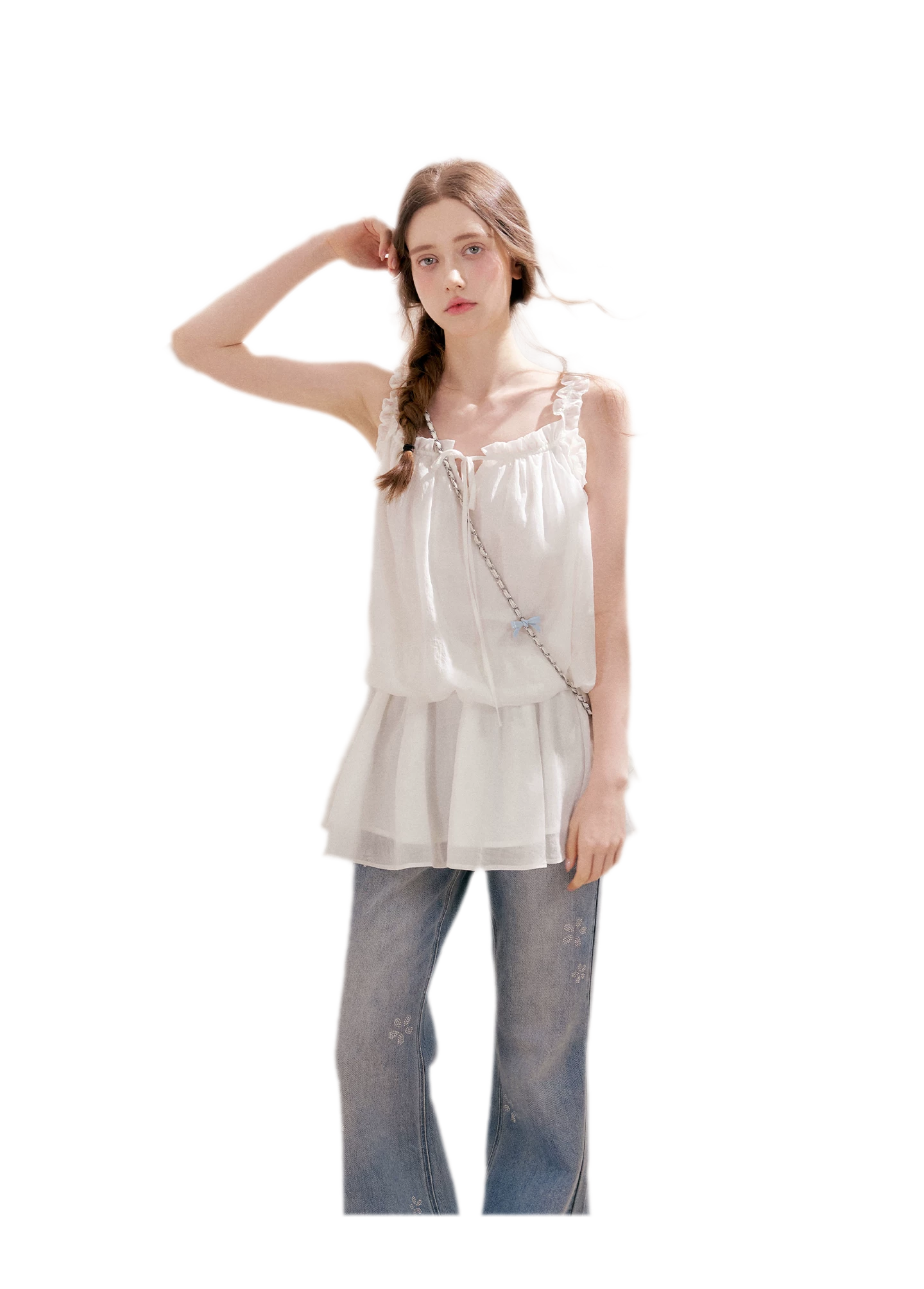 Rhinestone Micro-Flare Jeans