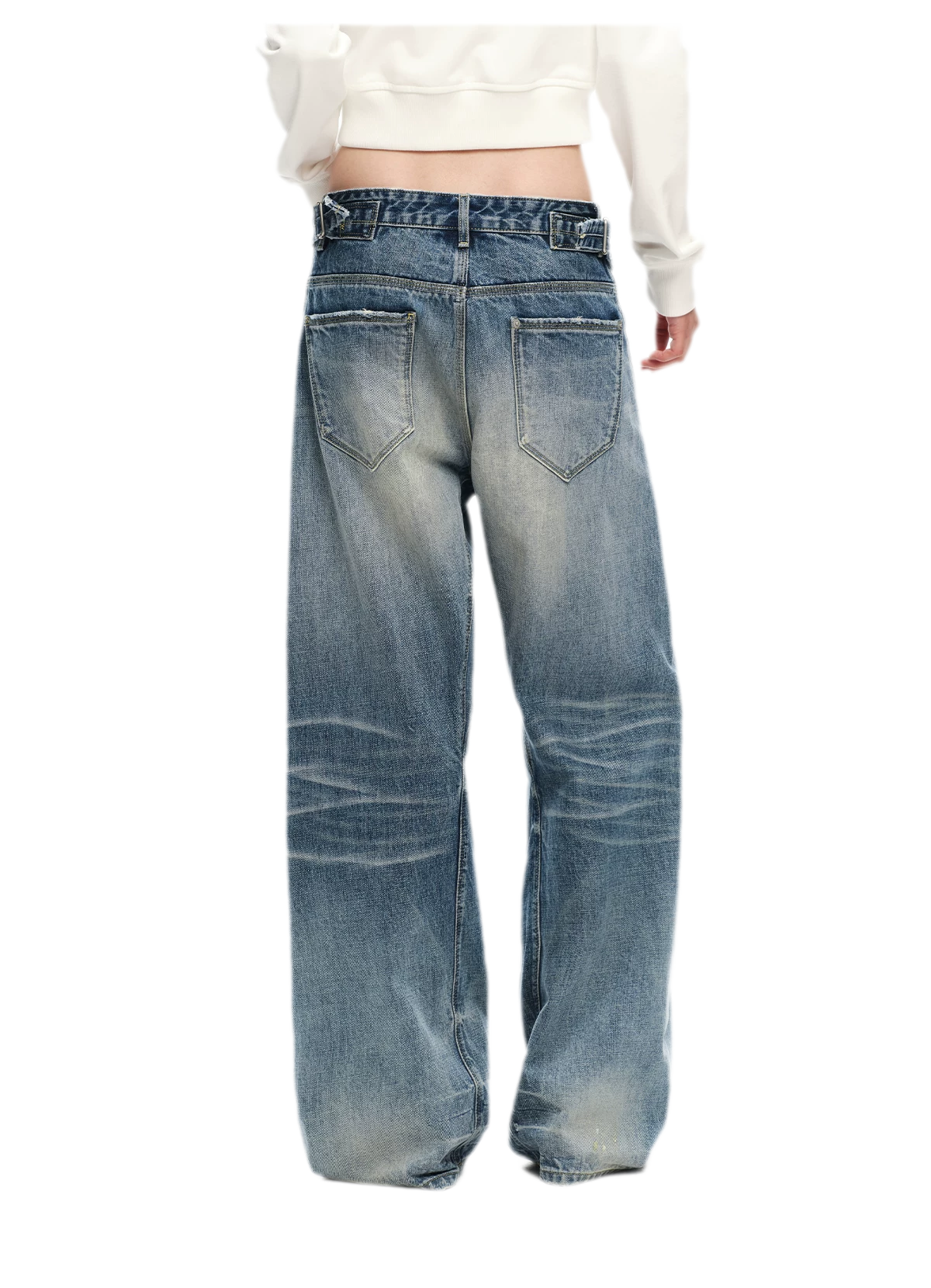 Vintage Washed Wide-Leg Jeans