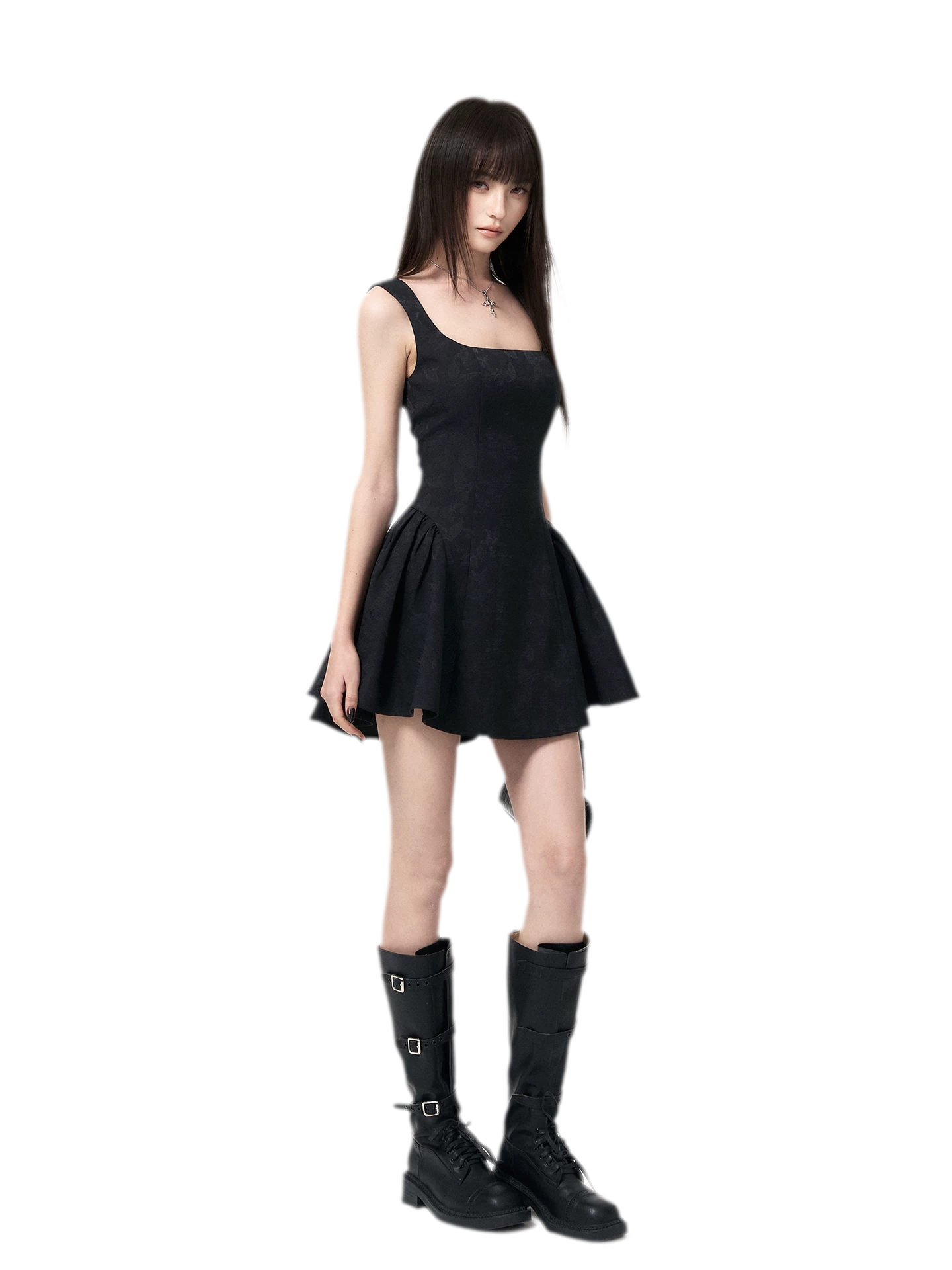 Jacquard Puff Mini Dress