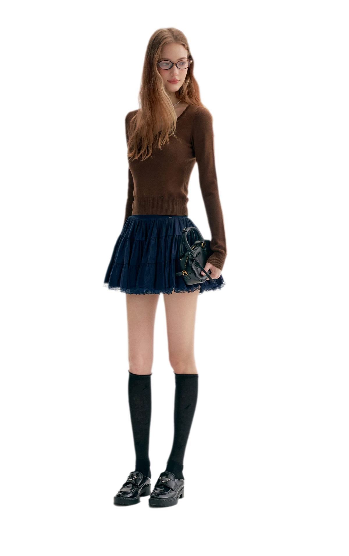 Cashmere Wool Bow Knit Top