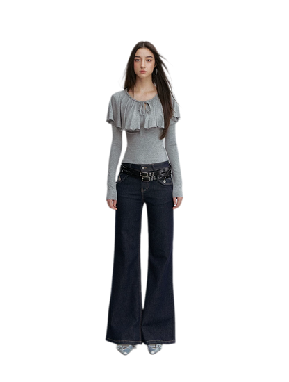 Tie-Neck Ruffle Top