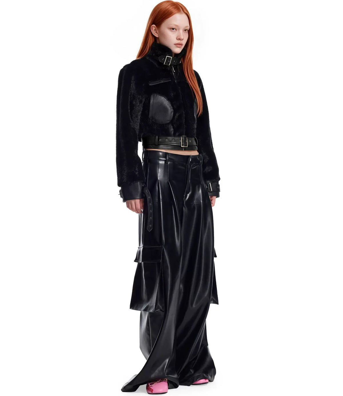 Plush Leather Panelled Jacket